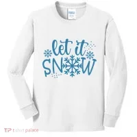 Let It Snow Cute Cozy Kids Long Sleeve Shirt thumb 0