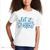 Let It Snow Cute Cozy Kids T-Shirt thumb 2