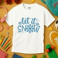 Let It Snow Cute Cozy Kids T-Shirt thumb 3