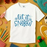 Let It Snow Cute Cozy Kids T-Shirt thumb 3