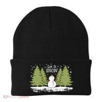 Let It Snow Winter Snowman Christmas Beanie thumb 0