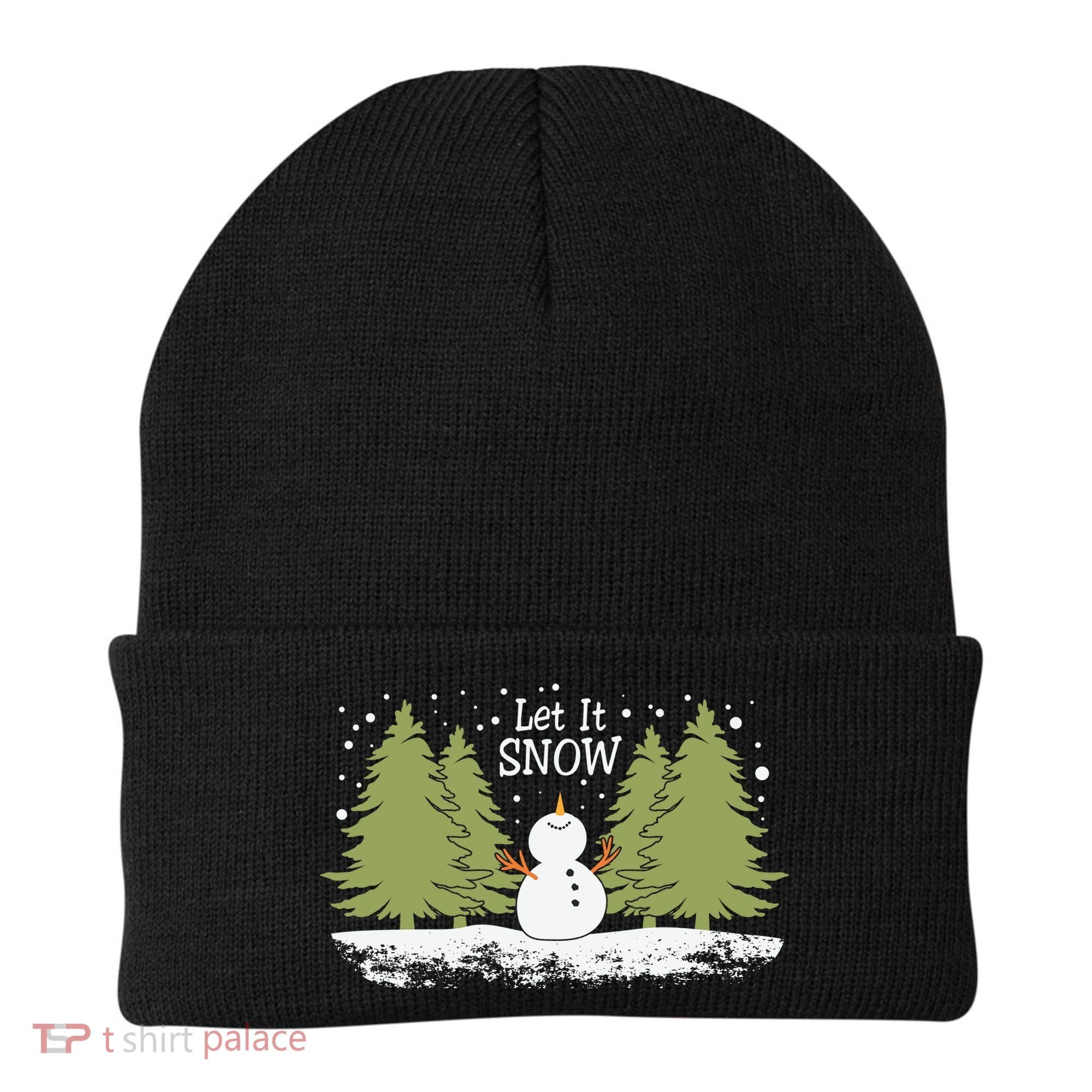 Let It Snow Winter Snowman Christmas Beanie