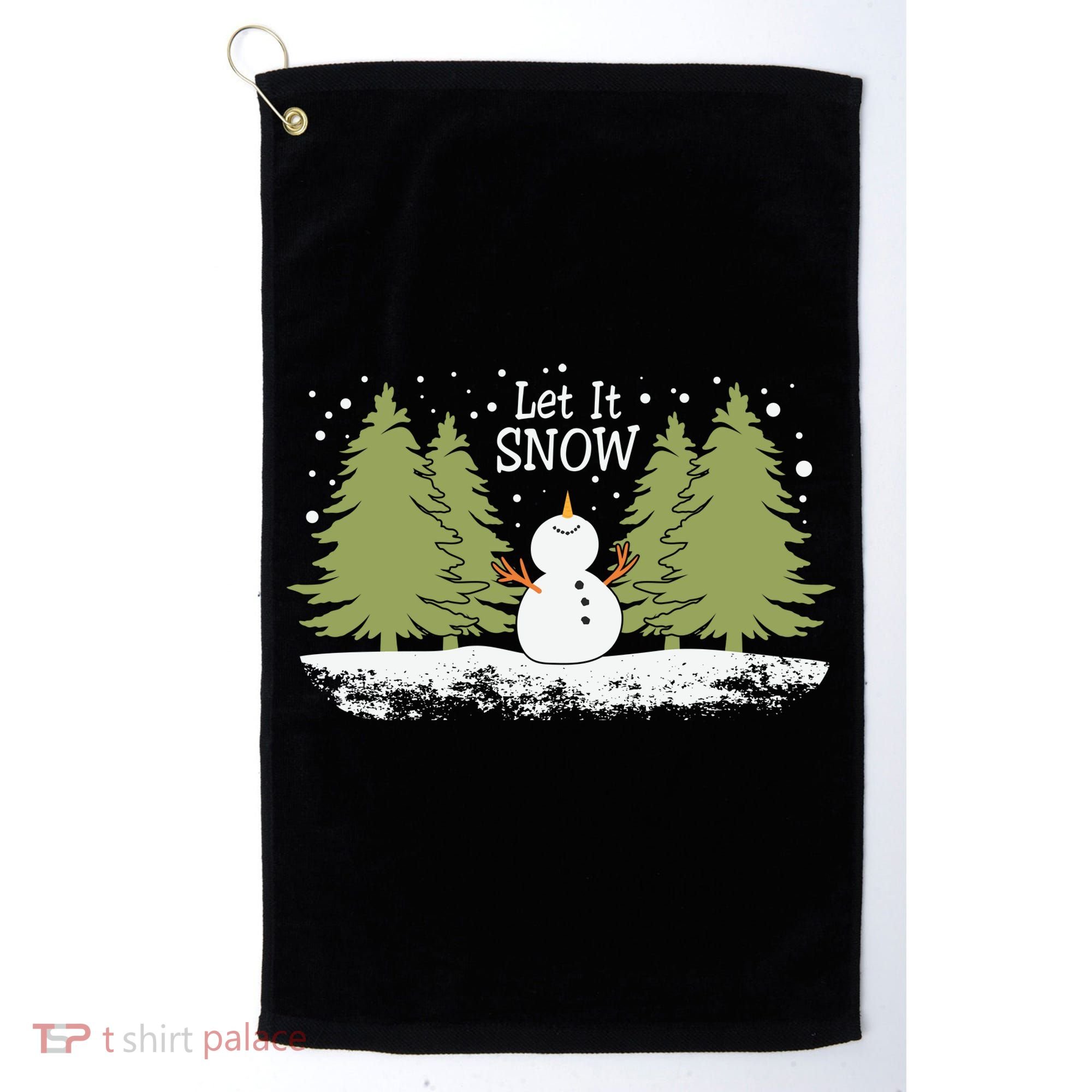 Let It Snow Winter Snowman Christmas Golf Towel