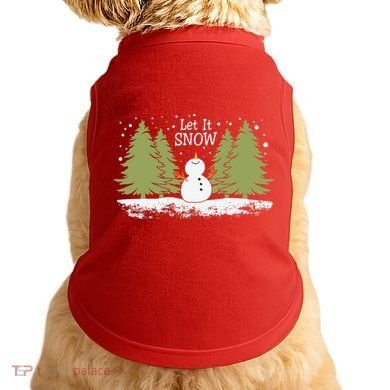 Let It Snow Winter Snowman Christmas Doggie Tank