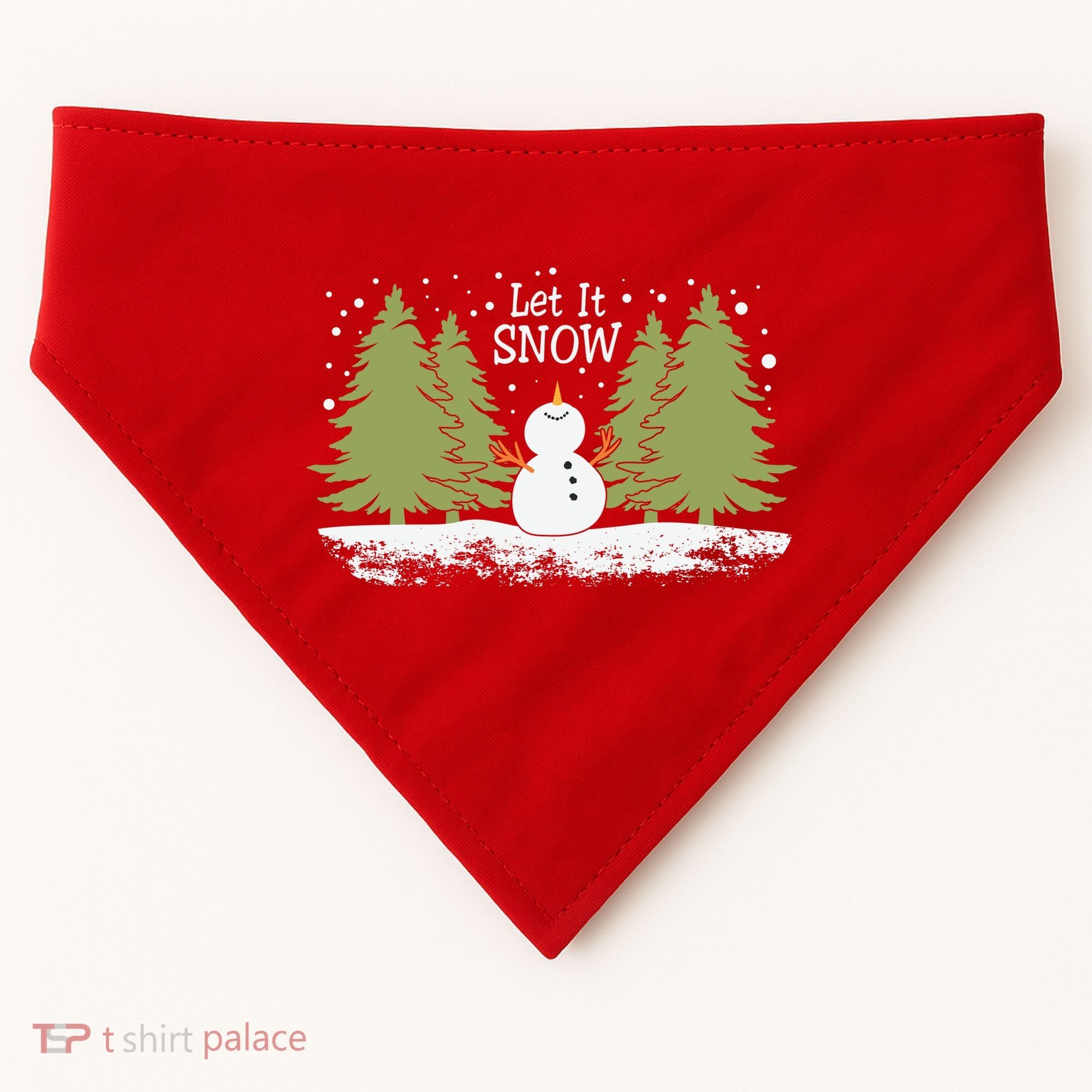 Let It Snow Winter Snowman Christmas USA-Made Doggie Bandana