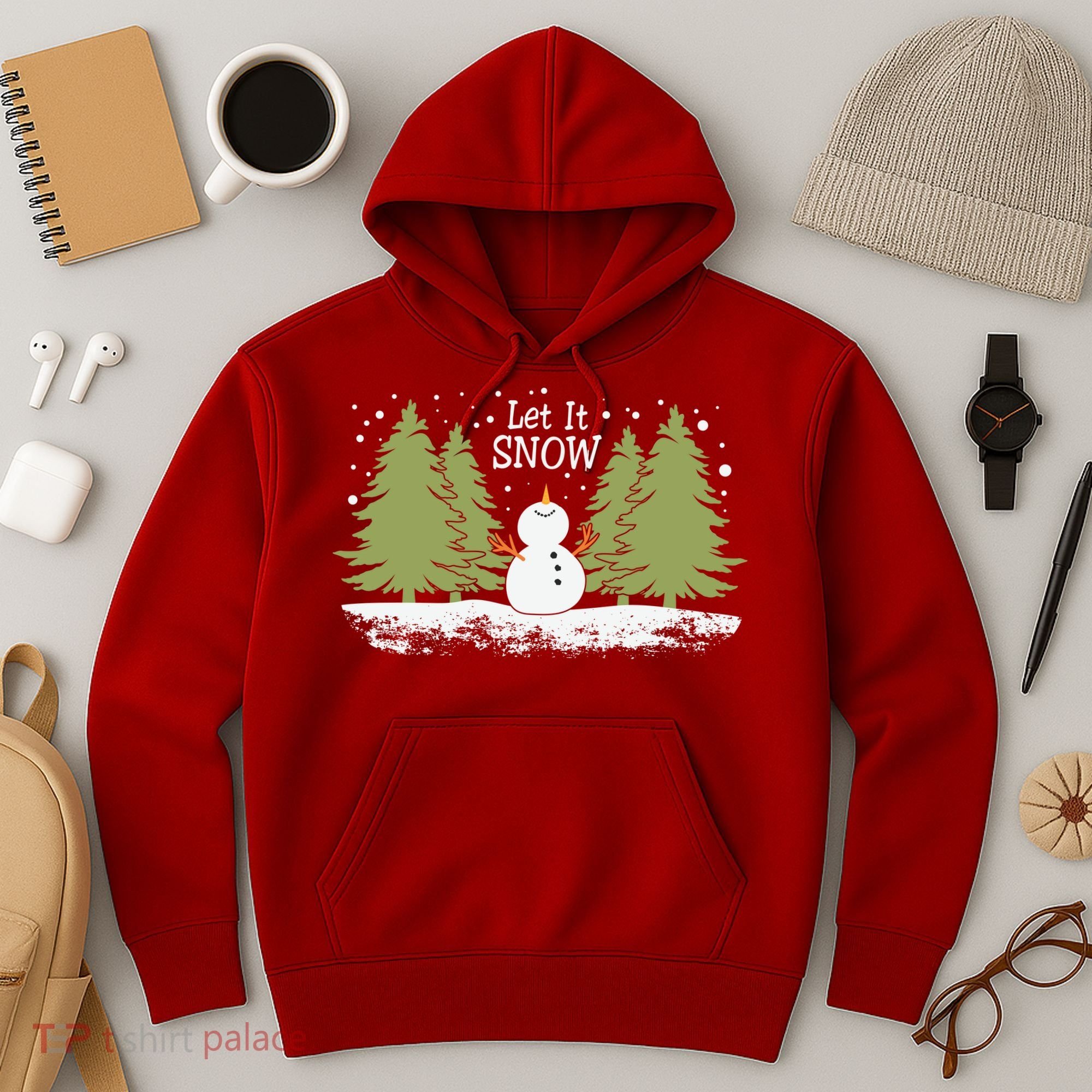 Let It Snow Winter Snowman Christmas Hoodie