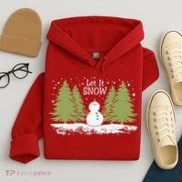 Let It Snow Winter Snowman Christmas Hoodie thumb 4