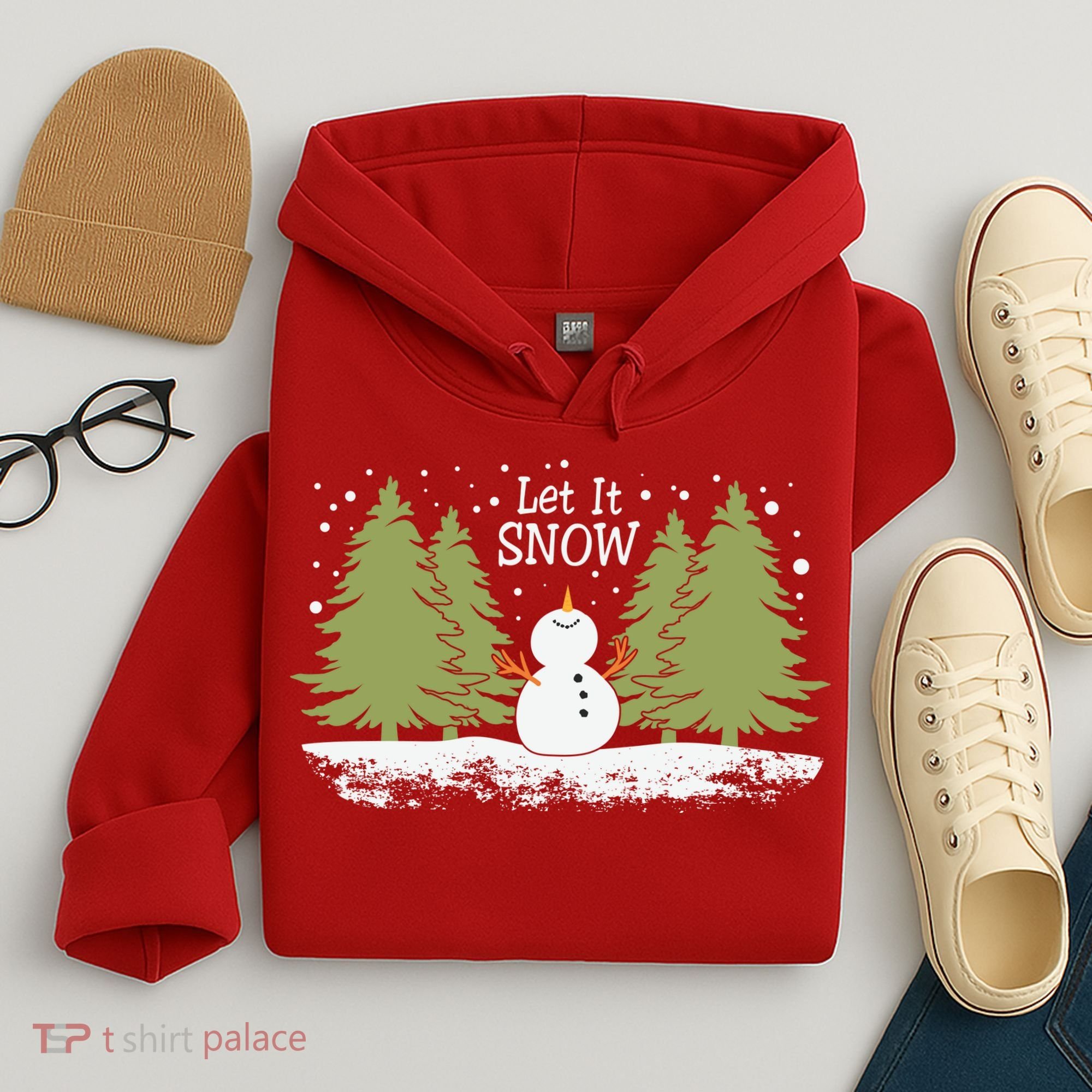 Let It Snow Winter Snowman Christmas Hoodie