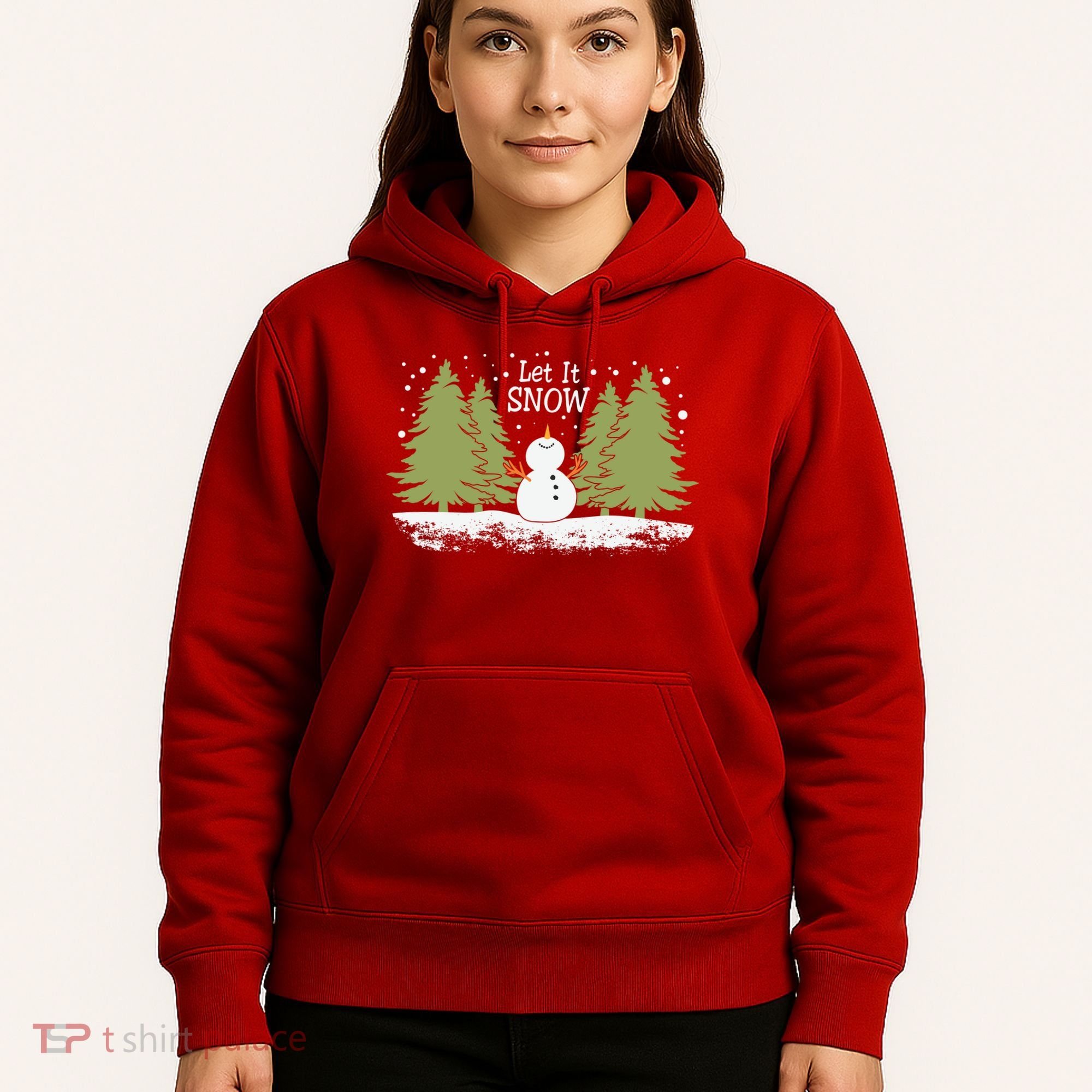 Let It Snow Winter Snowman Christmas Hoodie