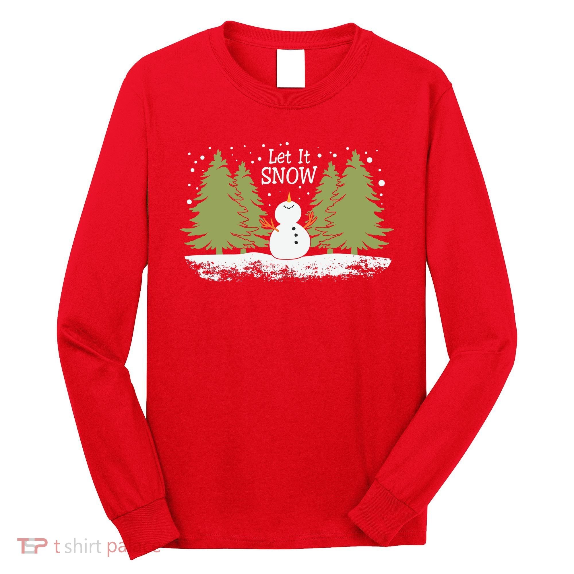 Let It Snow Winter Snowman Christmas Long Sleeve Shirt