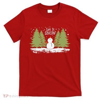 Let It Snow Winter Snowman Christmas T-Shirt