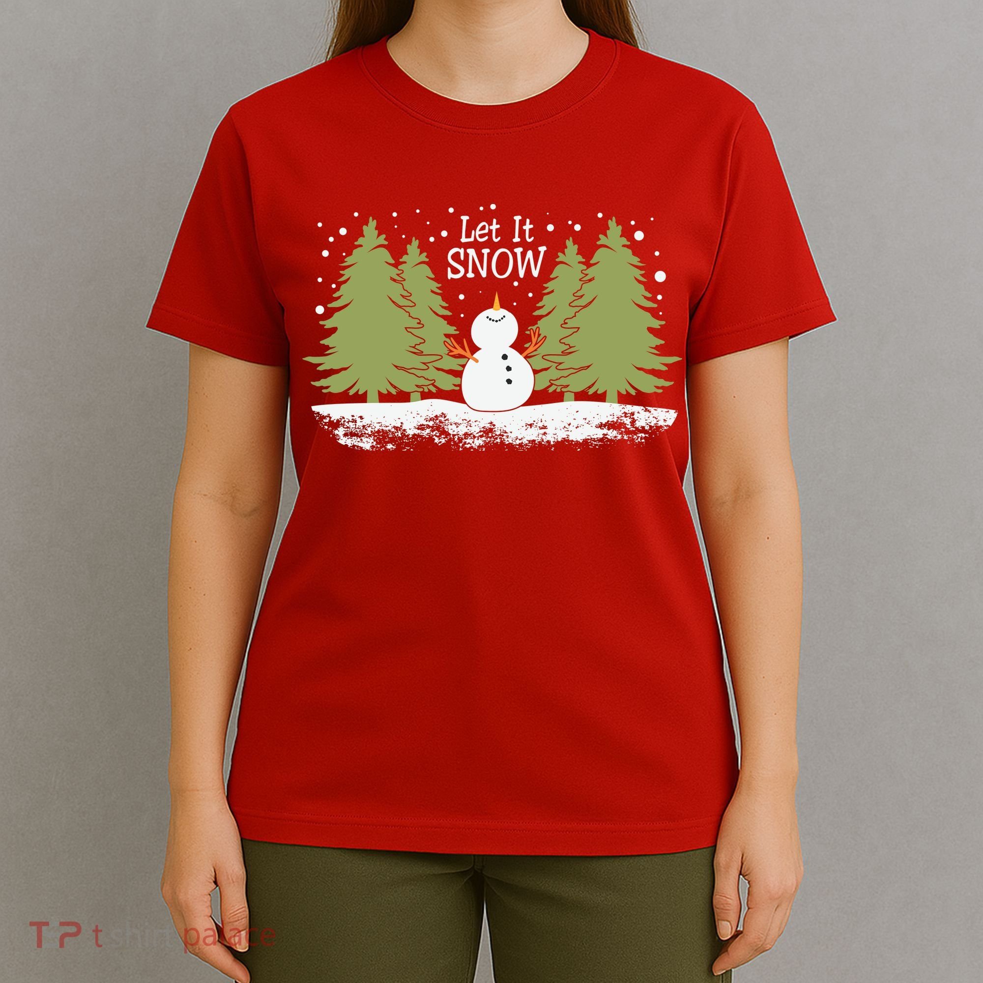 Let It Snow Winter Snowman Christmas T-Shirt