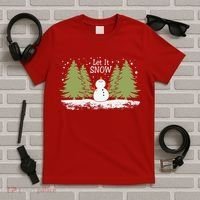 Let It Snow Winter Snowman Christmas T-Shirt thumb 5
