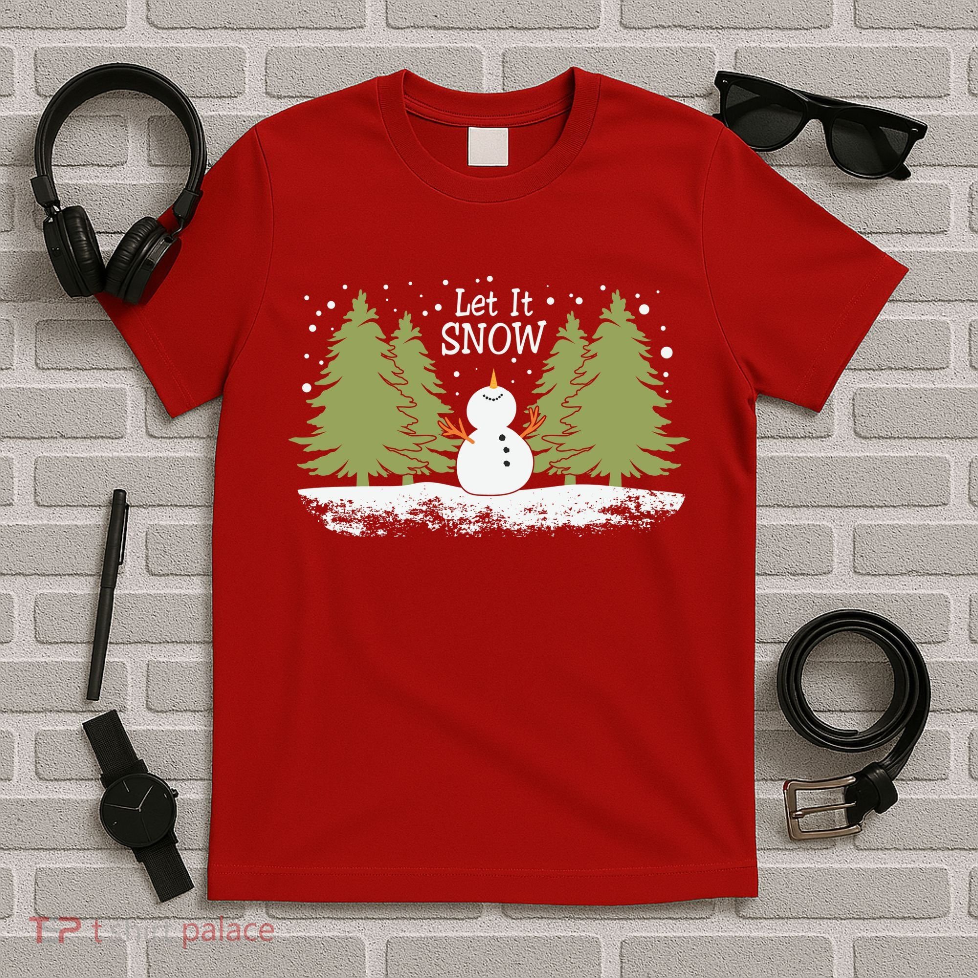 Let It Snow Winter Snowman Christmas T-Shirt