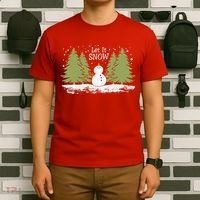 Let It Snow Winter Snowman Christmas T-Shirt thumb 6