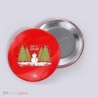 Let It Snow Winter Snowman Christmas Button thumb 0