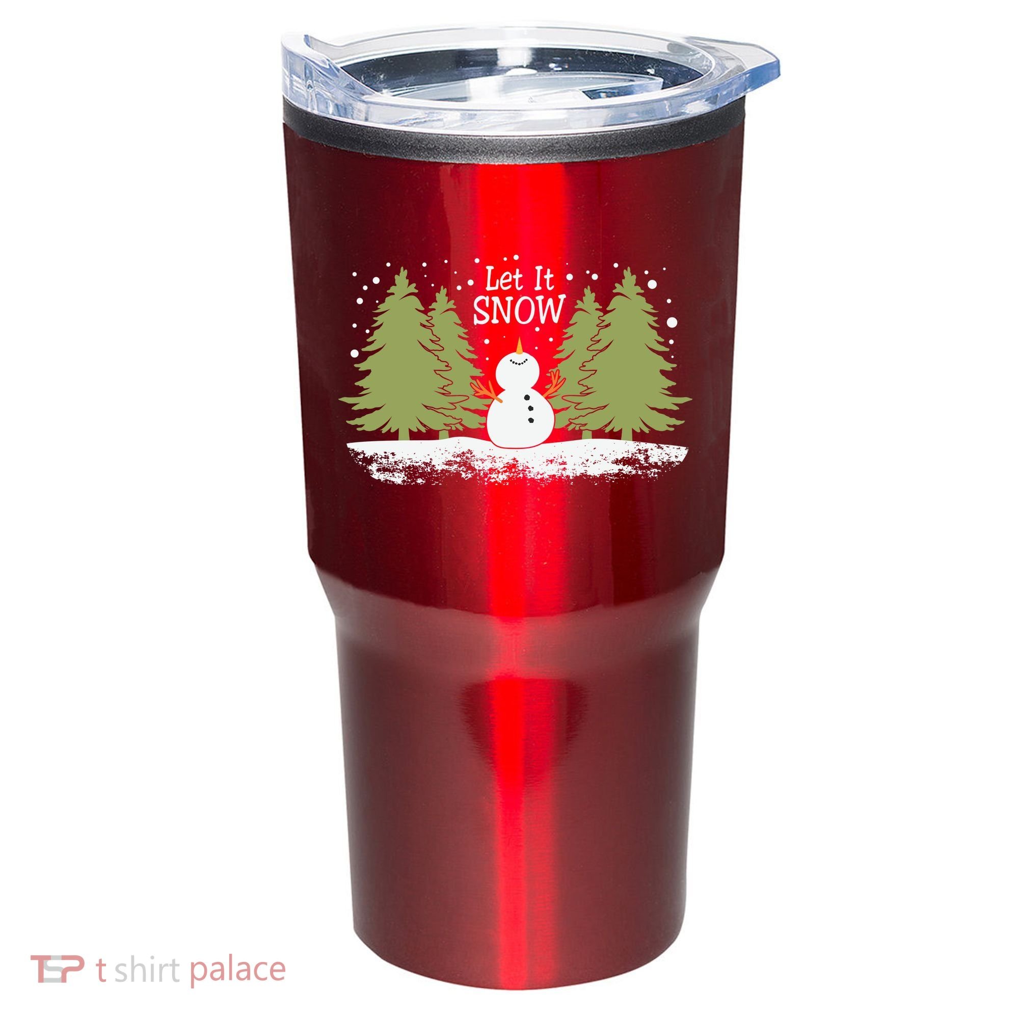 Let It Snow Winter Snowman Christmas Tumbler