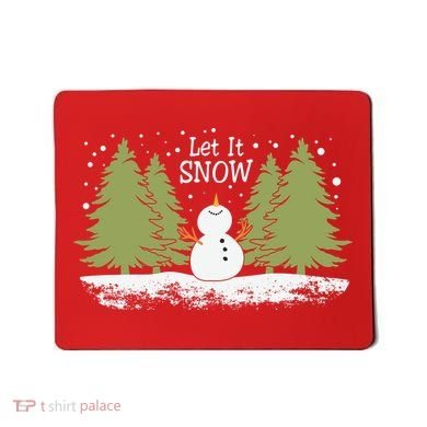 Let It Snow Winter Snowman Christmas Mousepad