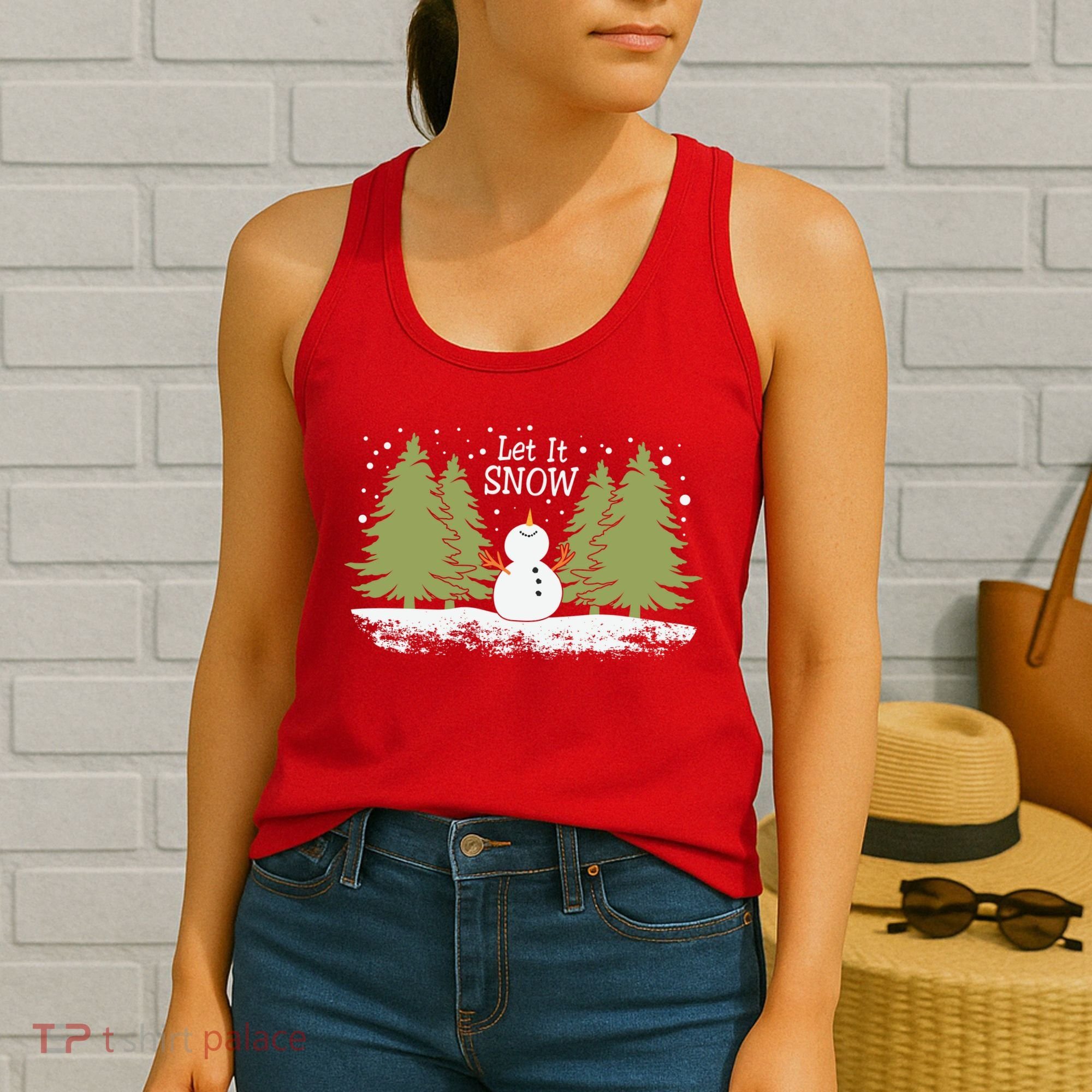 Let It Snow Winter Snowman Christmas Women's Tank Top