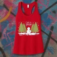 Let It Snow Winter Snowman Christmas Women's Tank Top thumb 3