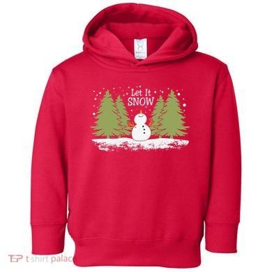 Let It Snow Winter Snowman Christmas Toddler Hoodie