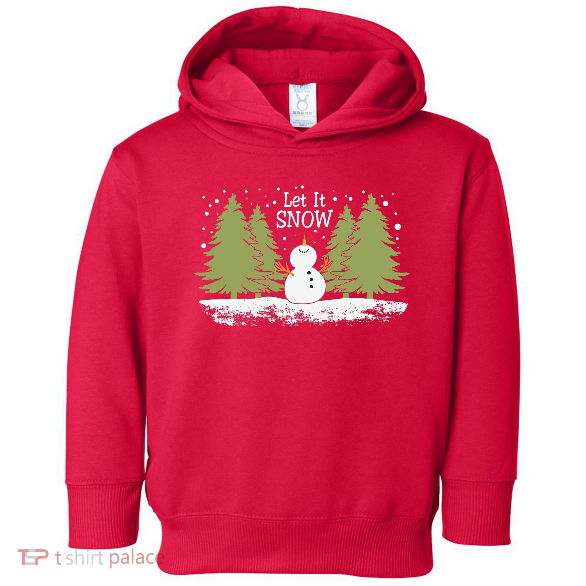 Let It Snow Winter Snowman Christmas Toddler Hoodie
