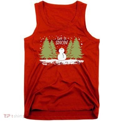 Let It Snow Winter Snowman Christmas Tank Top