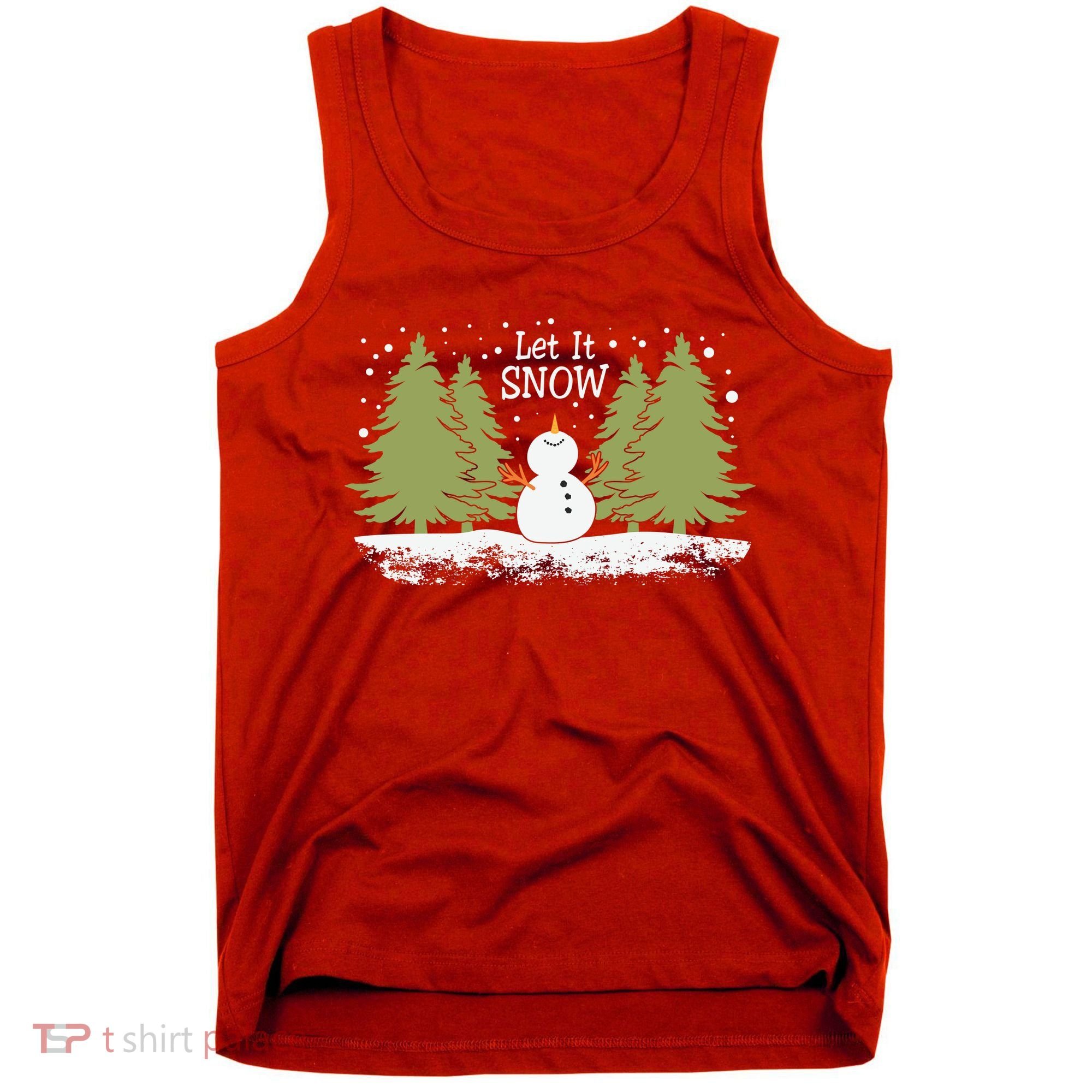 Let It Snow Winter Snowman Christmas Tank Top