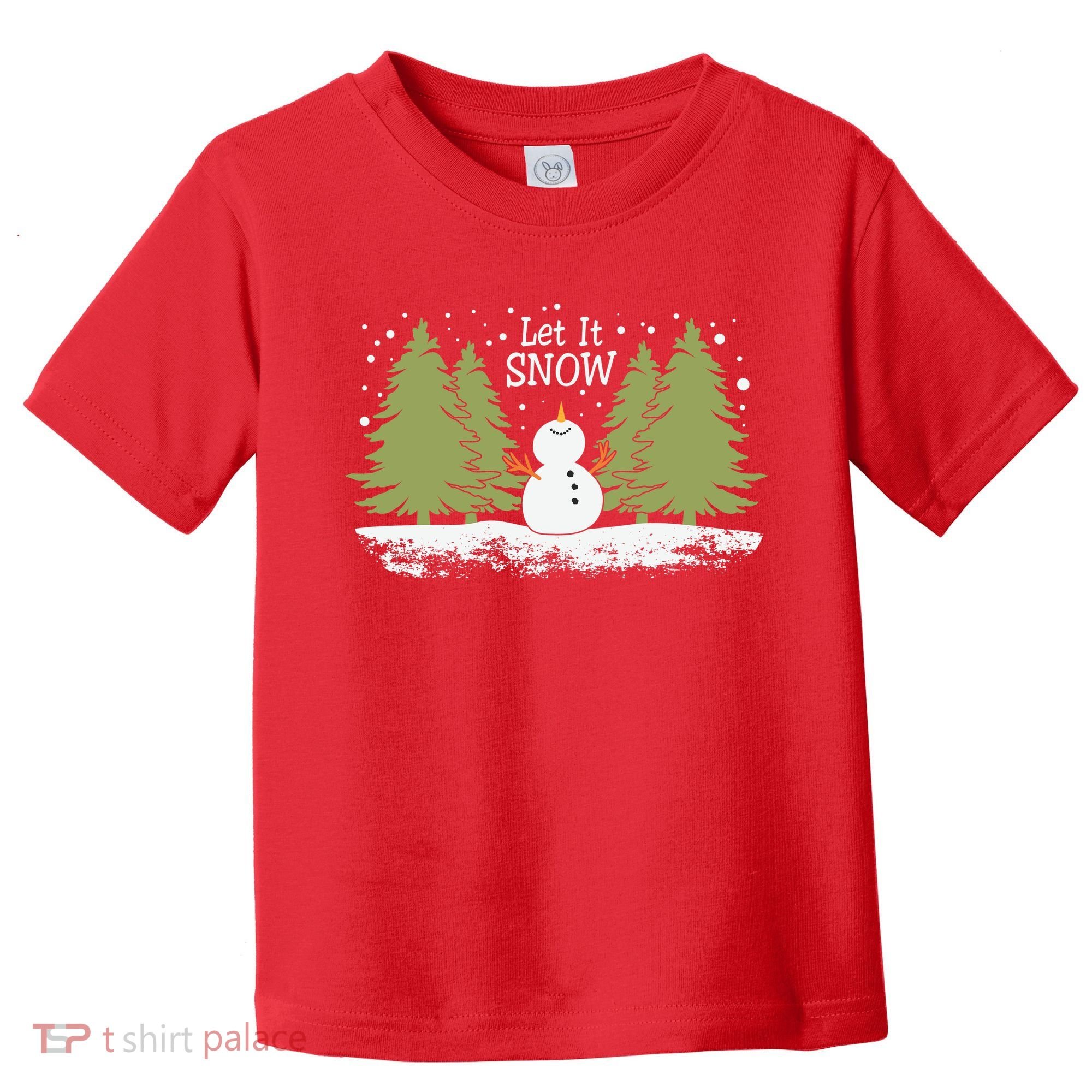 Let It Snow Winter Snowman Christmas Toddler T-Shirt