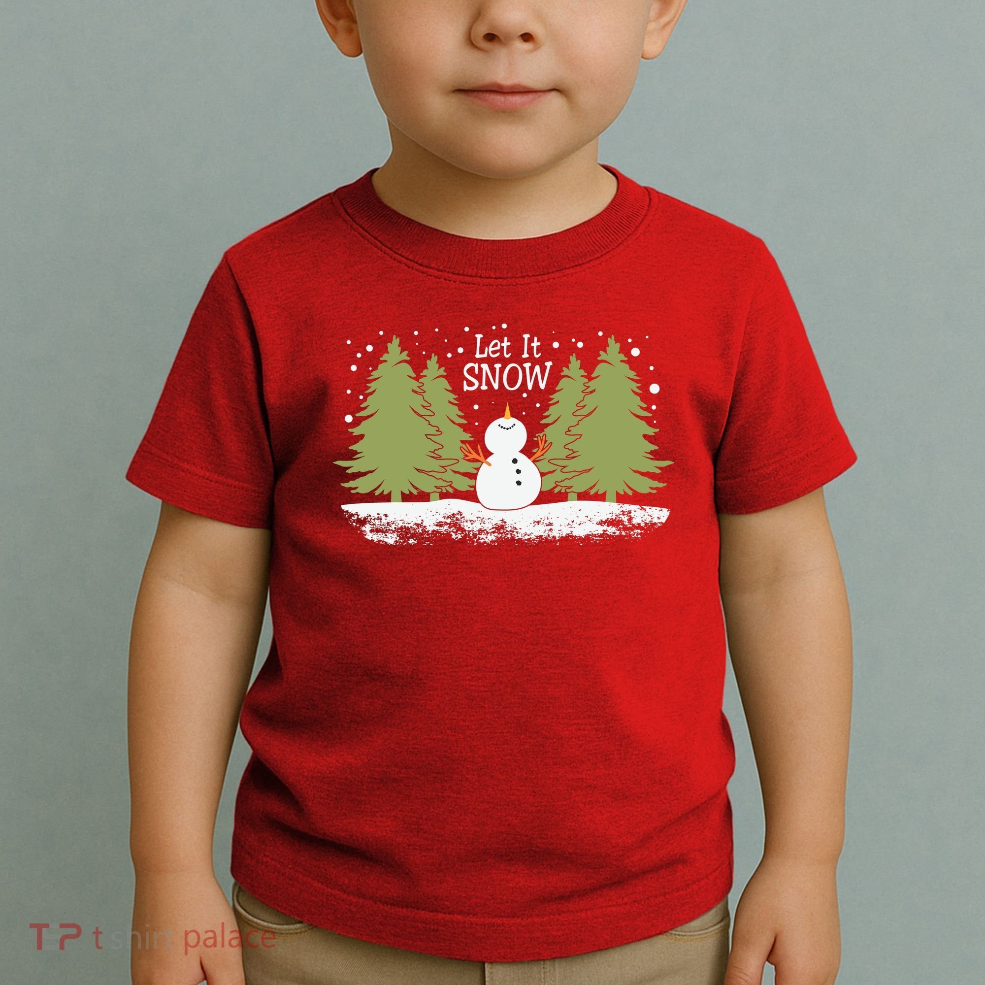 Let It Snow Winter Snowman Christmas Toddler T-Shirt