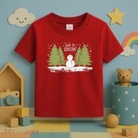 Let It Snow Winter Snowman Christmas Toddler T-Shirt thumb 3