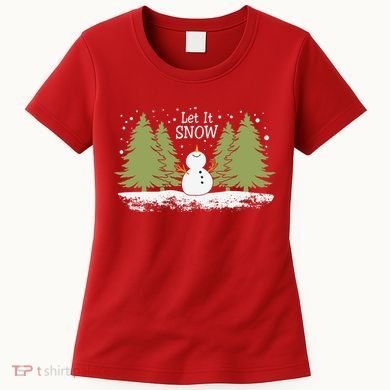 Let It Snow Winter Snowman Christmas Women's T-Shirt