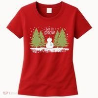 Let It Snow Winter Snowman Christmas Women's T-Shirt thumb 0
