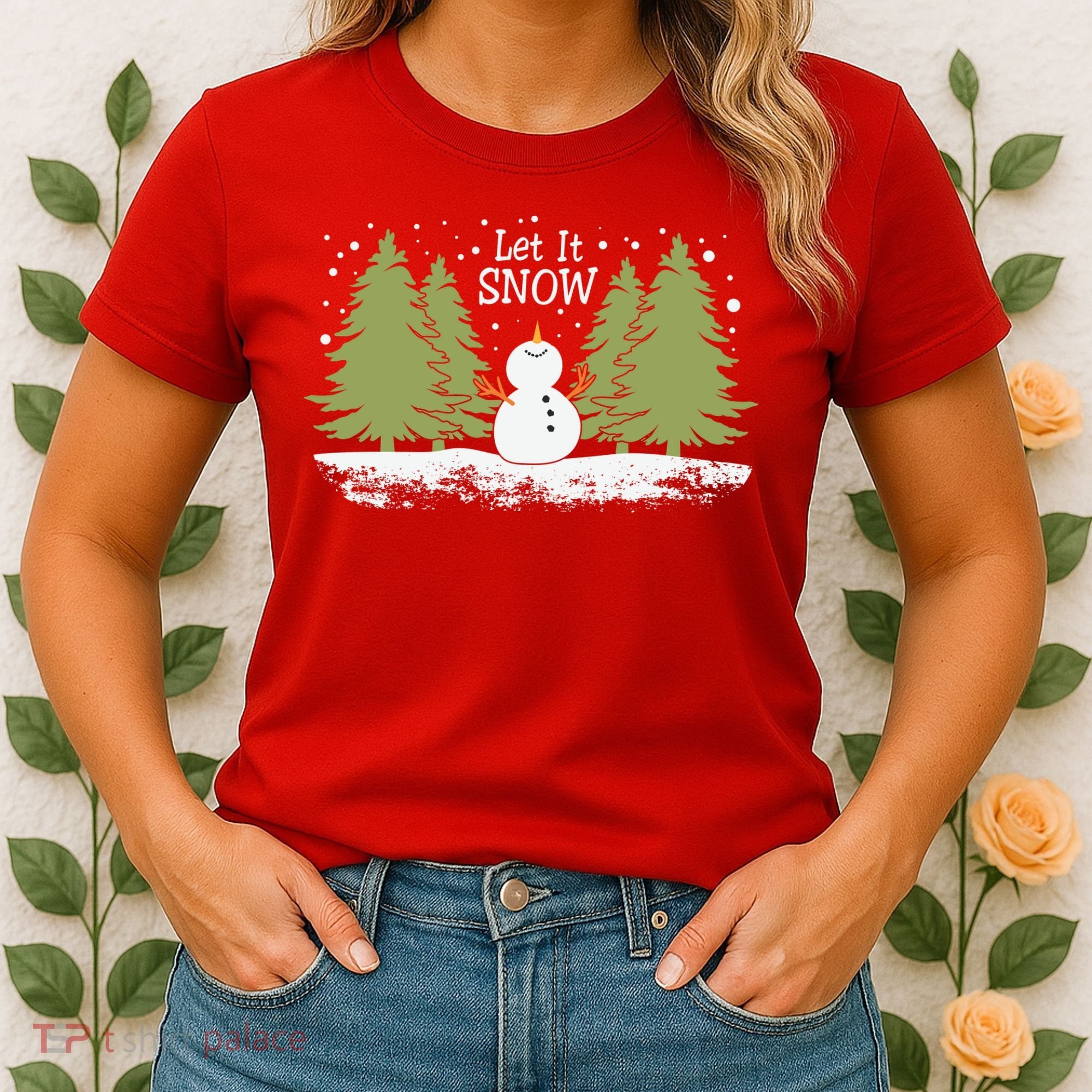 Let It Snow Winter Snowman Christmas Women's T-Shirt