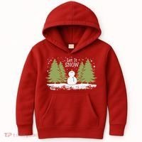 Let It Snow Winter Snowman Christmas Kids Hoodie thumb 0