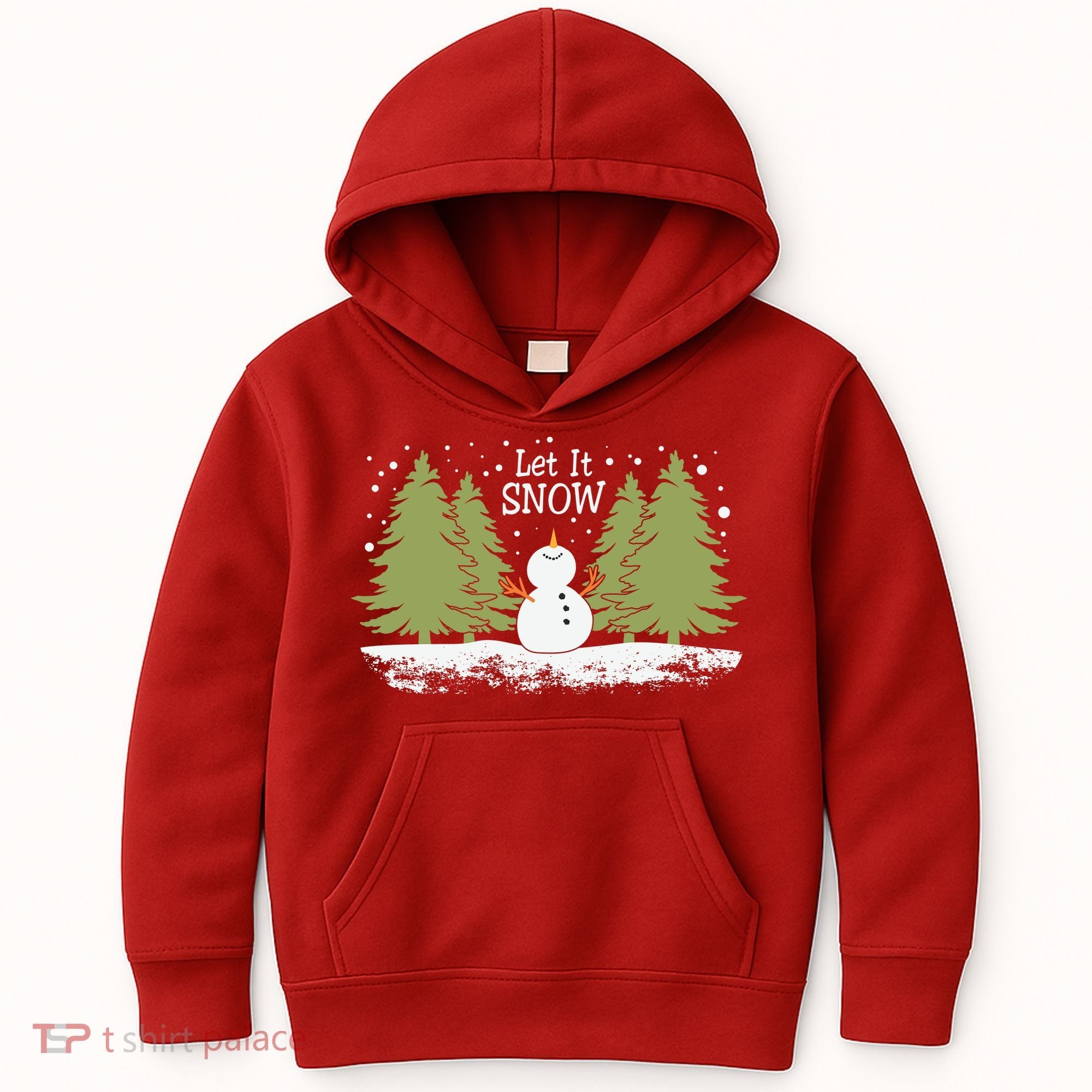 Let It Snow Winter Snowman Christmas Kids Hoodie