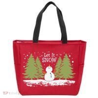 Let It Snow Winter Snowman Christmas Tote Bag thumb 0