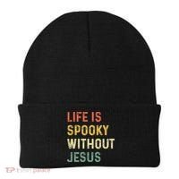 Life Is Spooky Without Jesus Christian Religious Halloween  Beanie thumb 0