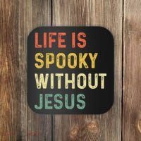 Life Is Spooky Without Jesus Christian Religious Halloween  Coaster thumb 0