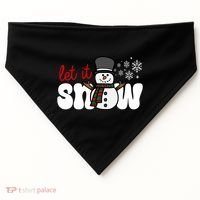 Let It Snow Christmas Holiday Cute USA-Made Doggie Bandana thumb 0