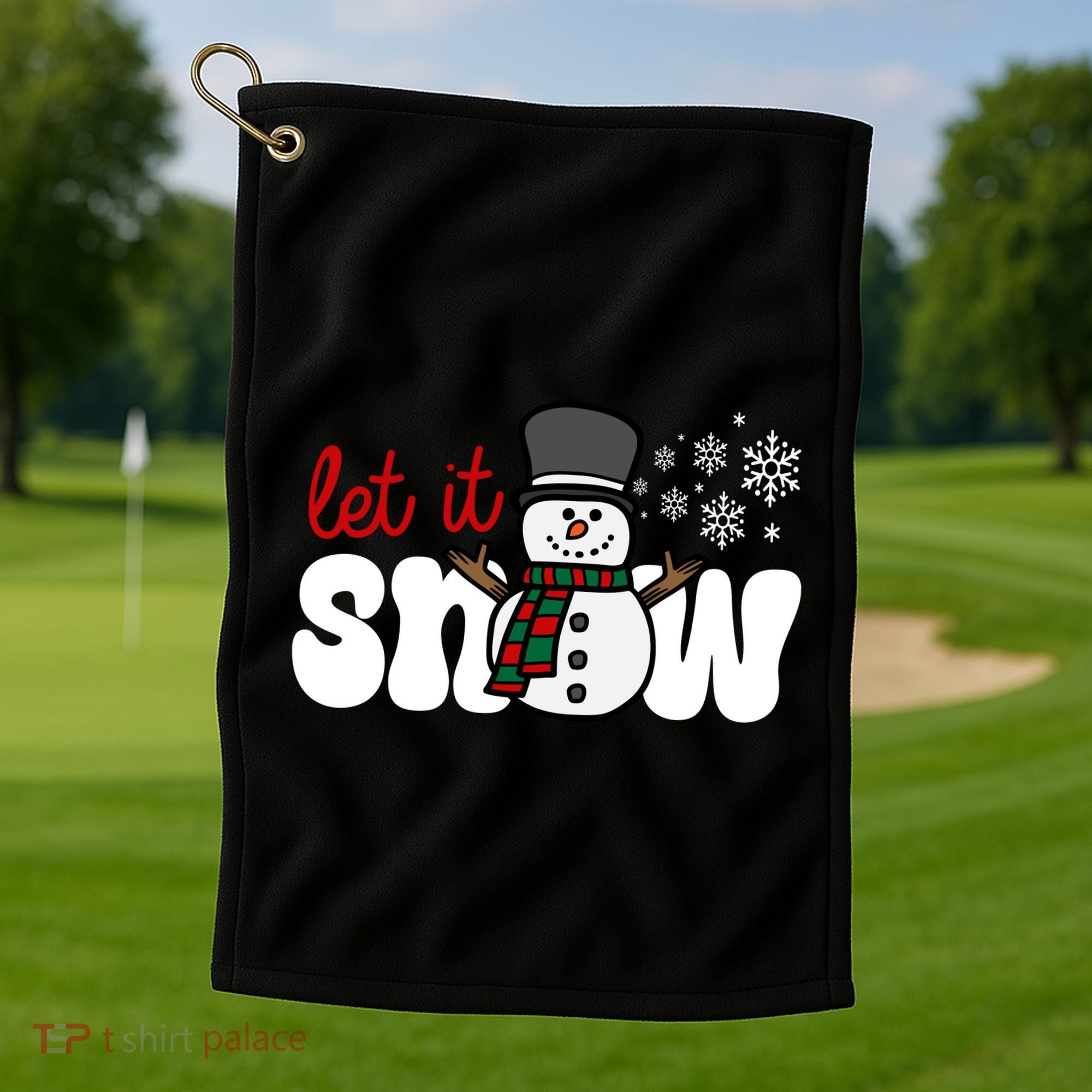 Let It Snow Christmas Holiday Cute Golf Towel