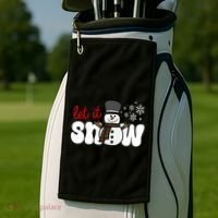 Let It Snow Christmas Holiday Cute Golf Towel thumb 2