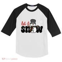 Let It Snow Christmas Holiday Cute Kids Colorblock Raglan Jersey thumb 0