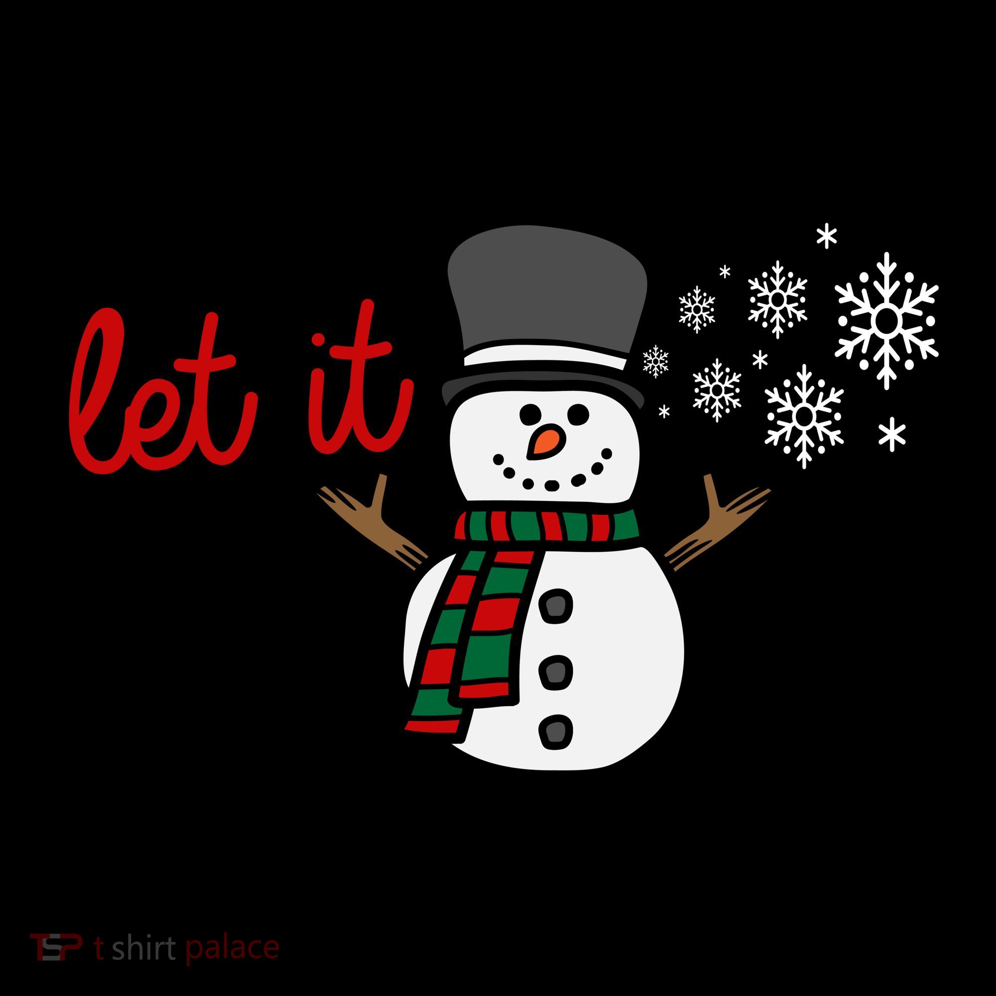 Let It Snow Christmas Holiday Cute Kids Colorblock Raglan Jersey