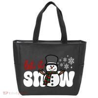 Let It Snow Christmas Holiday Cute Tote Bag thumb 0