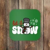 Let It Snow Christmas Holiday Cute Coaster thumb 0
