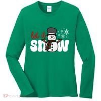 Let It Snow Christmas Holiday Cute Women's Long Sleeve Shirt thumb 0