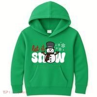 Let It Snow Christmas Holiday Cute Kids Hoodie thumb 0