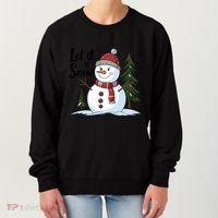 Let It Snow Cute Snowman Christmas Xmas Holiday Women's Sweatshirt thumb 0