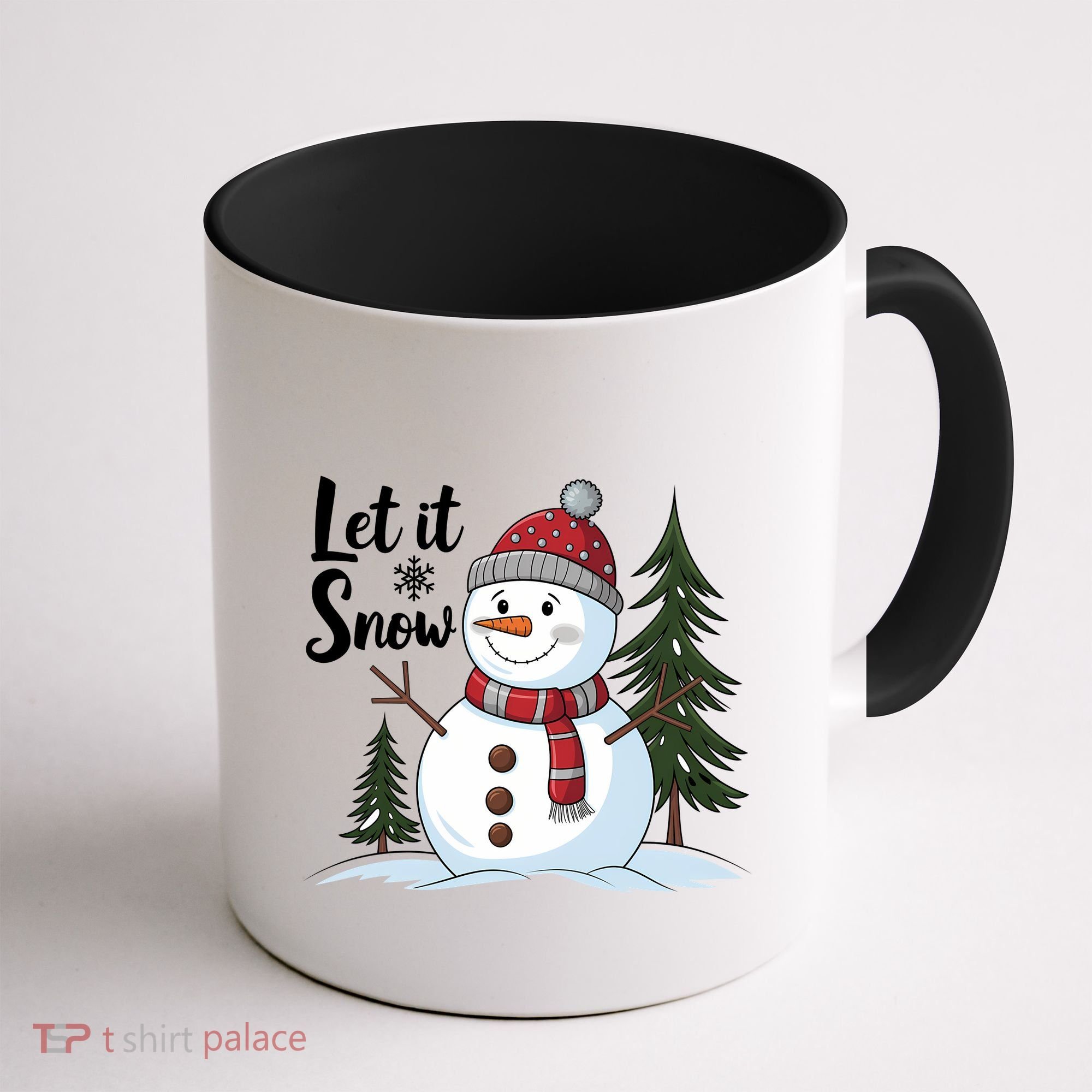 Let It Snow Cute Snowman Christmas Xmas Holiday Coffee Mug